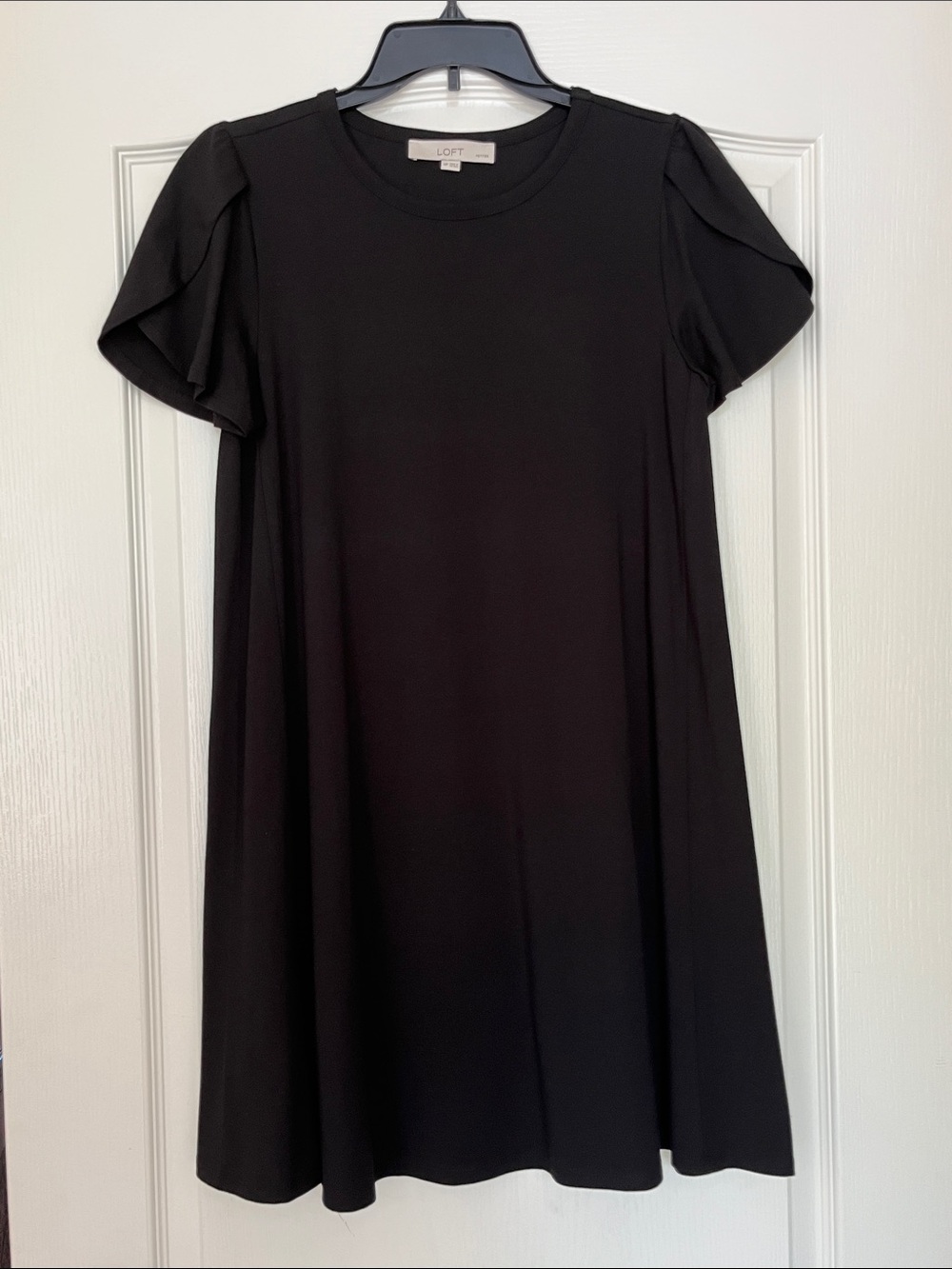 NWOT LOFT Black Petal Sleeve Dress